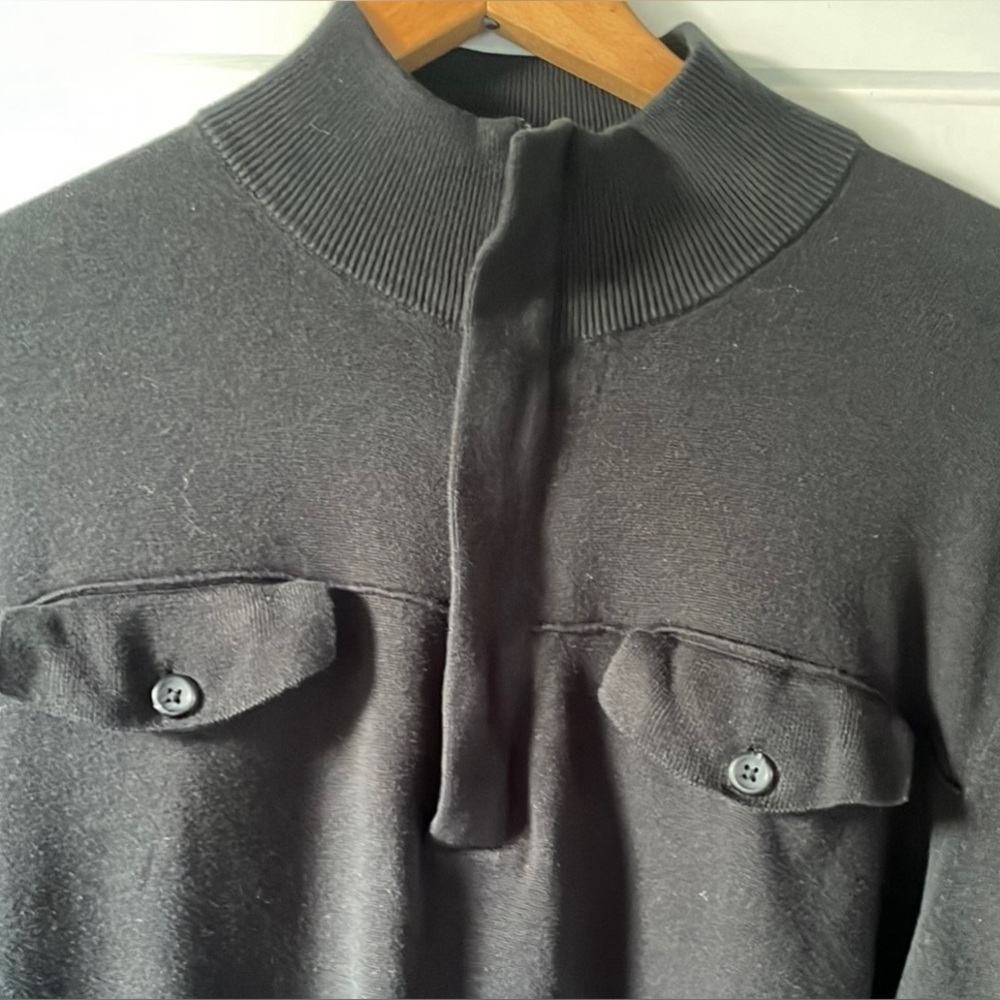 Banana Republic Black Crewneck Sweater Solid Knit Timeless